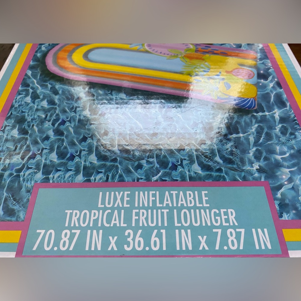 •NIB•Packed Party Multi-Color Luxe Inflatable Tropical Fruit Pool Lounger - Picture 7 of 7